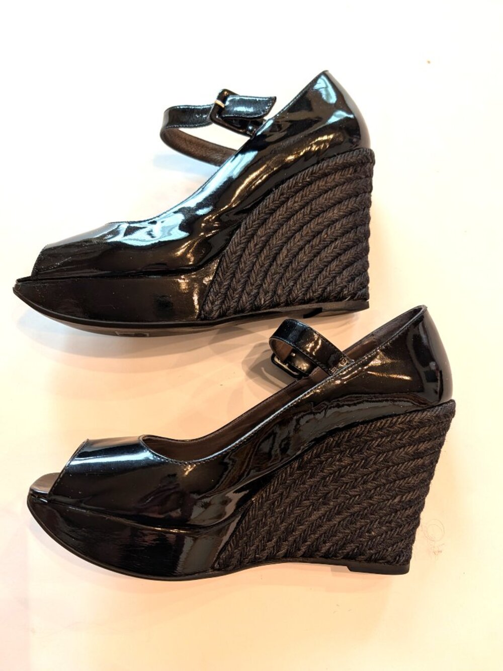 Castaner Patent Leather Espadrille wedge